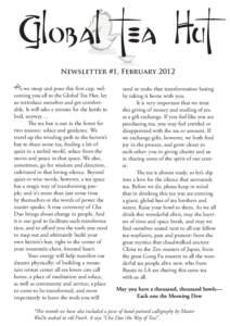 February 2012 Cover of Global Tea Hut