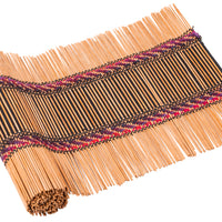 Genesis, a handwoven bamboo and cotton chabu, laid out