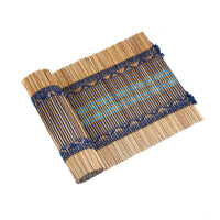 River Song, a handwoven bamboo and cotton chabu, laid out