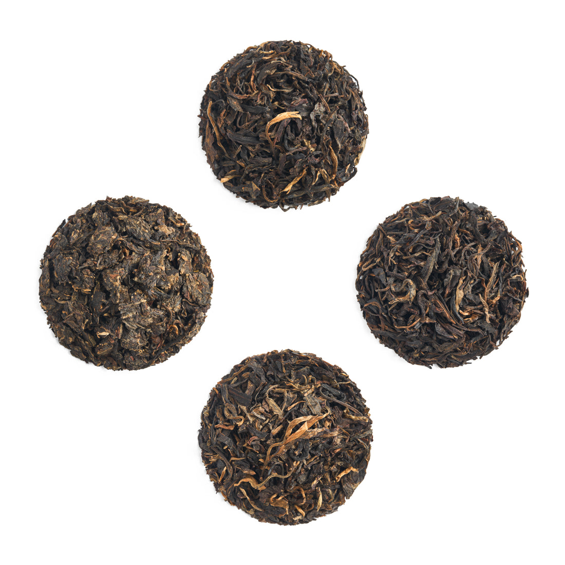 The teas of the Bulang Set, dry leaves