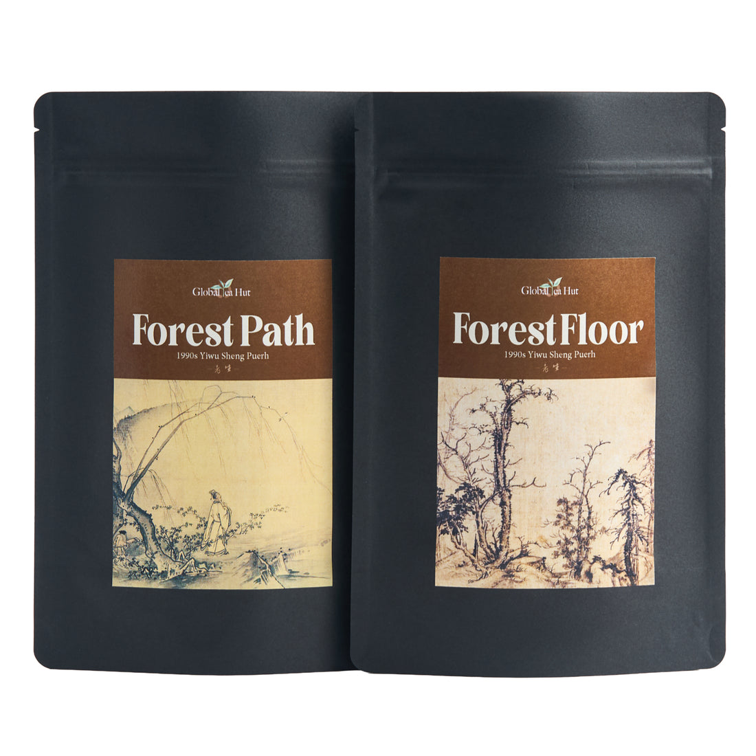 The teas of the Energy Set in their Global Tea Hut pouches
