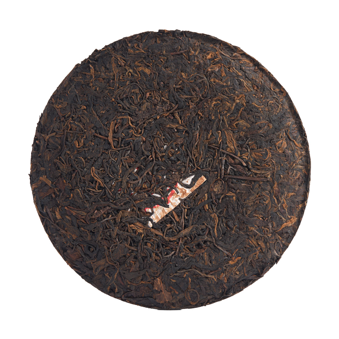 Red Mark sheng puerh cake, front