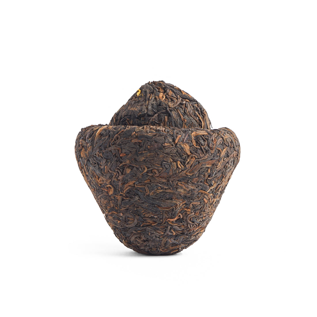 Reishi sheng puerh, a small mushroom-shaped cake