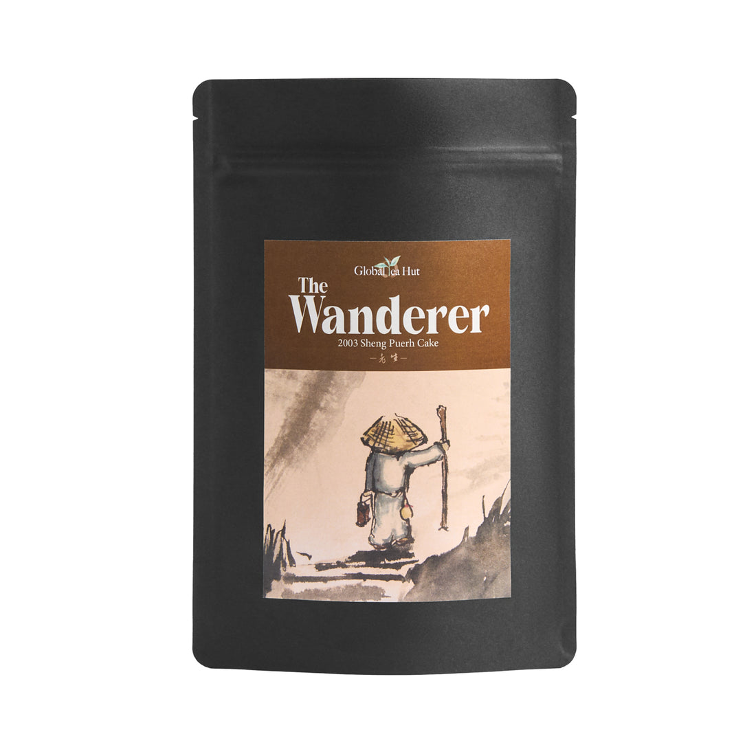The Wanderer sheng puerh in its Global Tea Hut pouch