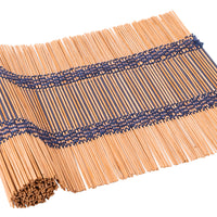 Clarity, a handwoven bamboo and cotton chabu, laid out