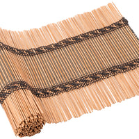 Earthen Treasure, a handwoven bamboo and cotton chabu, laid out