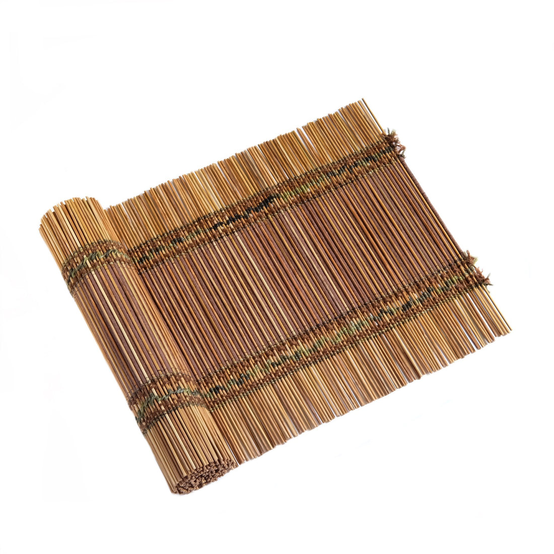Forest Trail, a handwoven bamboo and cotton chabu, laid out