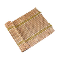 Golden Path, a handwoven bamboo and cotton chabu, laid out