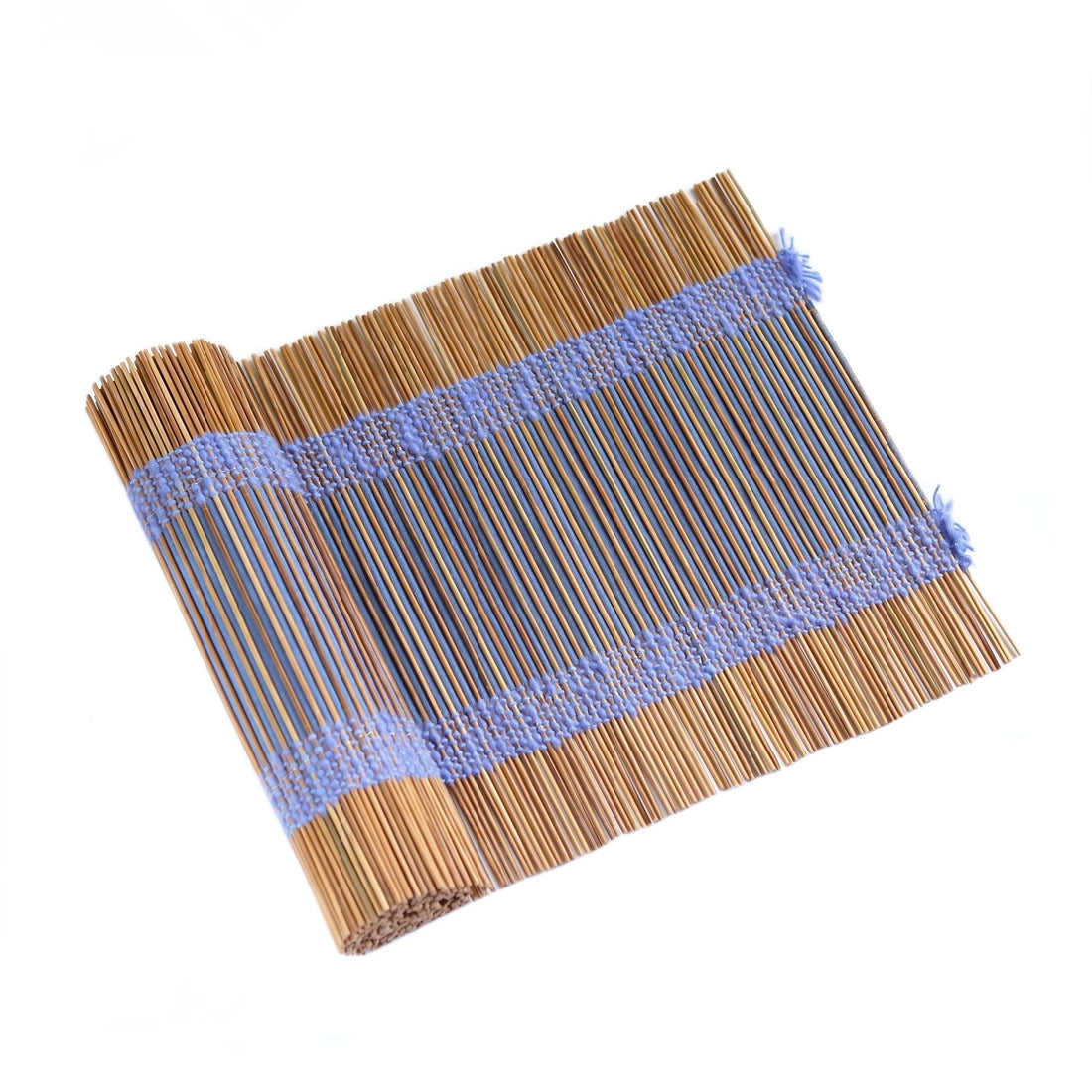Lavender Field, a handwoven bamboo and cotton chabu, laid out