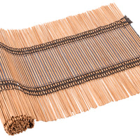 Moonlit Threads, a handwoven bamboo and cotton chabu, laid out