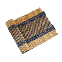 Ocean Song, a handwoven bamboo and cotton chabu, laid out