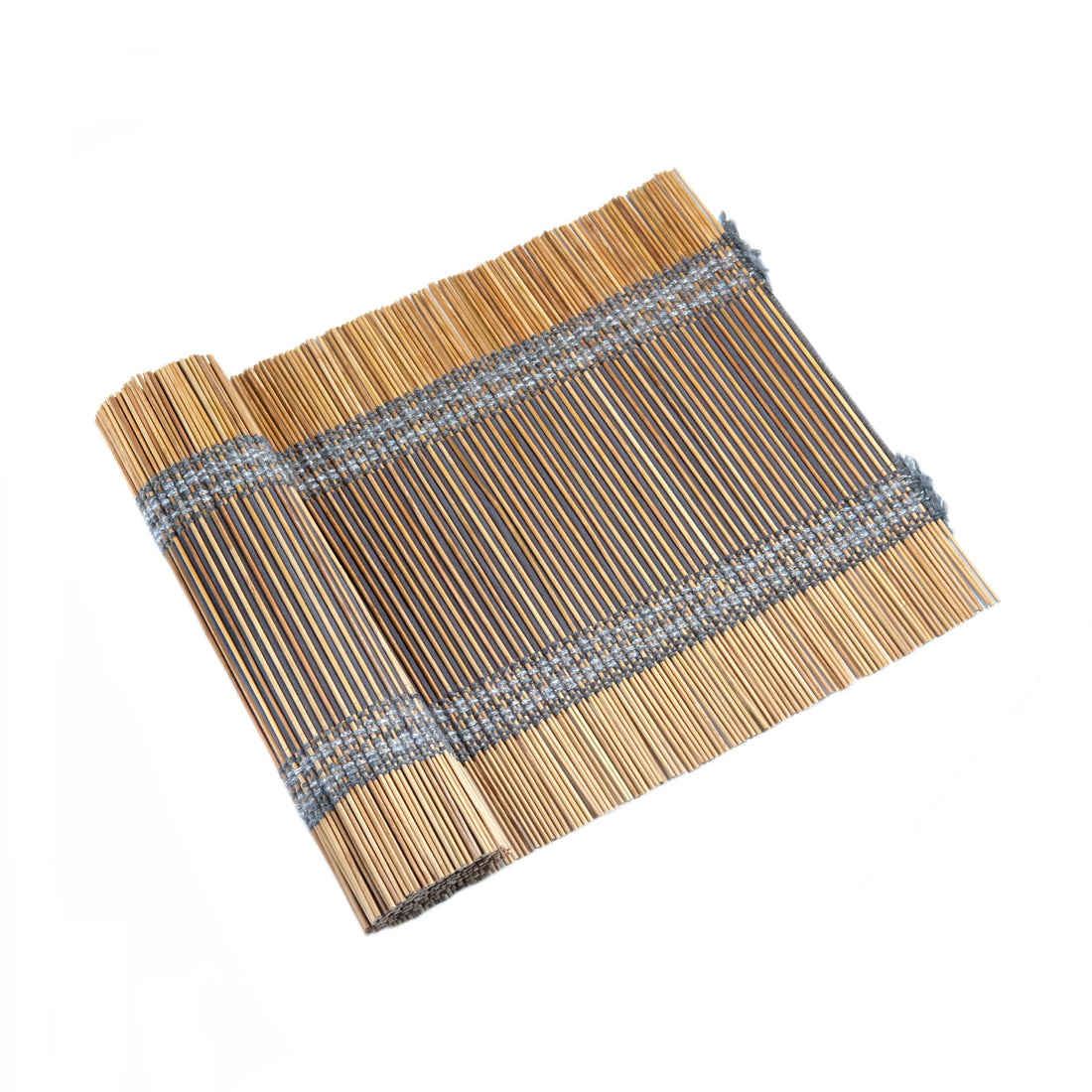 Silver Moon, a handwoven bamboo and cotton chabu, laid out