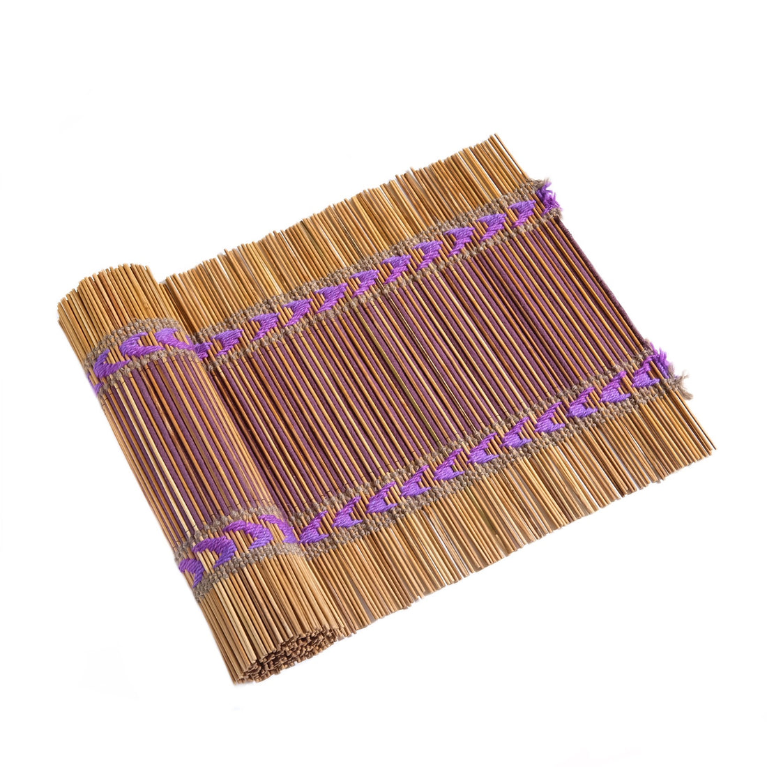 Wisdom, a handwoven bamboo and cotton chabu, laid out