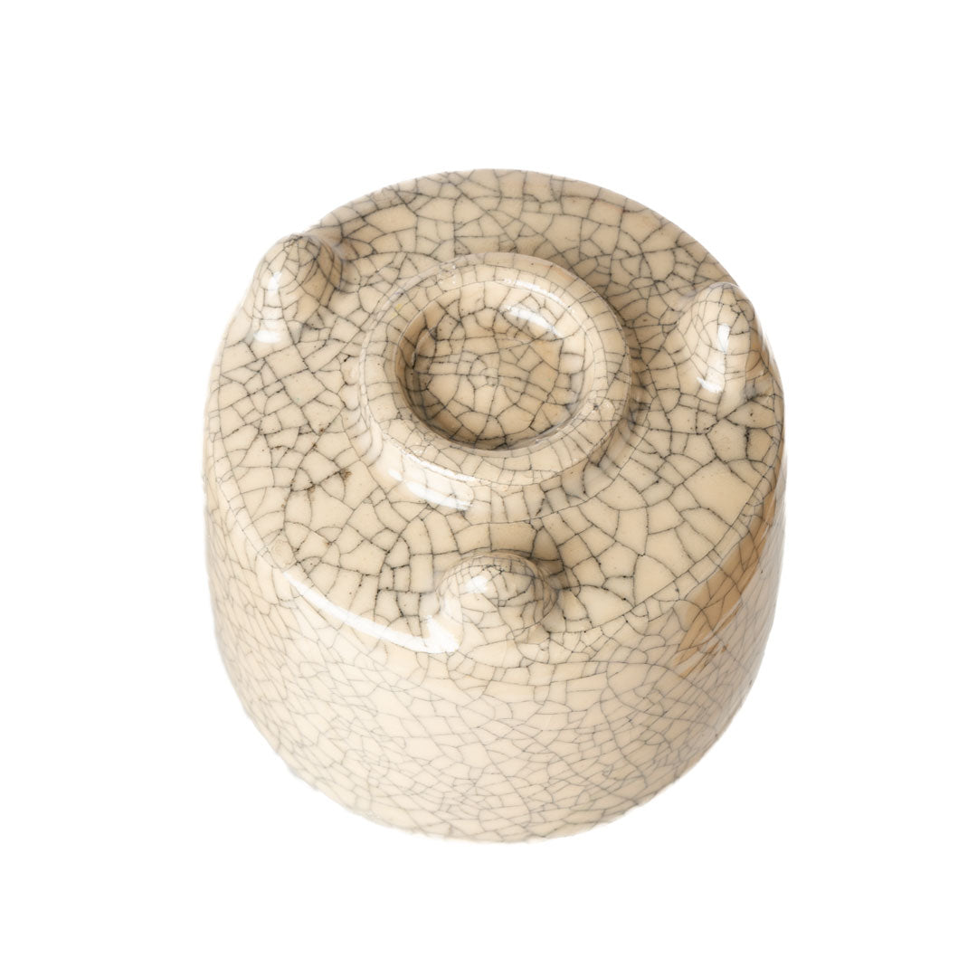 Crackled glaze incense censer, alternate view