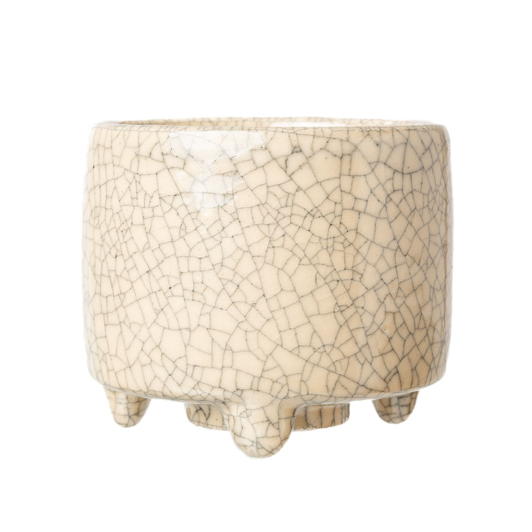 Crackled glaze incense censer, alternate view